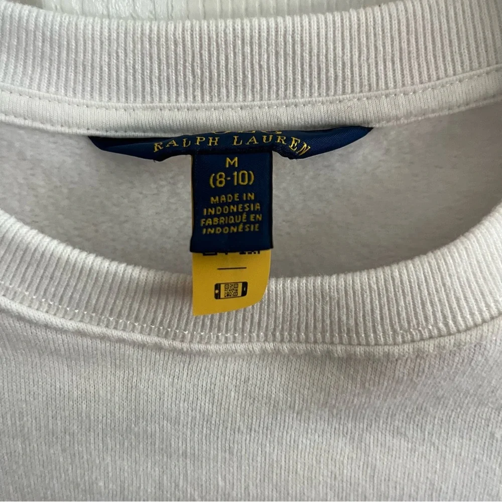 Ralph Lauren White and Blue Kids Ruffle Dress